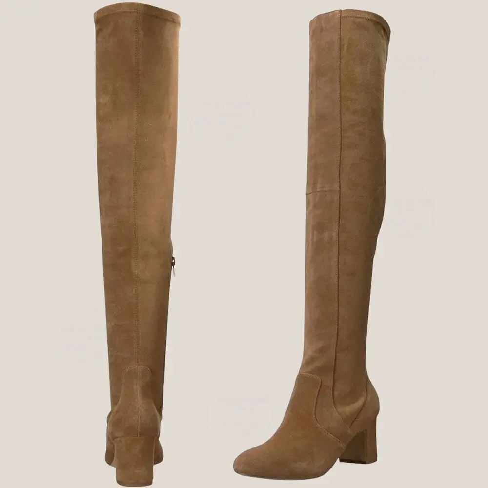 Splendid Charlotte Over-the-Knee Suede Boots | Light Brown, 3.5